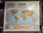 Vintage Nystrom 1mr1 Pull Down World Map