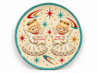 Angels Vintage Holt Howard Inspired 1950s Christmas Plate 50s Pixie Pixieware 60