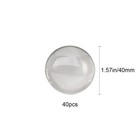 Tutuxio 40pcs 40mm Glass Dome Cabochons Clear Round Tiles  Transparent 