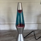 The Original Lava Lamp 14 5   lava Lamp With Silver Base  Purple Wax Blue Liquid 