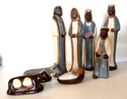 9 Piece Nativity Set Signed By Artist Jose Sosa Of Chulucnas  Peru  2004