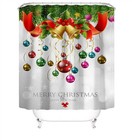 Merry Christmas Shower Curtain Bathroom Rug Set Bath Mat Rug Toilet Lid Cover
