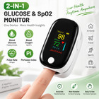 2-in-1 Fingertip Blood Glucose And Pulse Oximeter Spo2 Glucose Meter Pulse Rate
