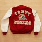 San Francisco 49ers Ovo Varsity Jacket Leather Sleeves Letterman Style Unisex