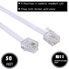 50feet Long Telephone Extension Cord Phone Cable Line Wire  With Standard Rj1   