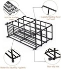 Stainless Steel Toothbrush And Toothpaste Holder For Bathroom     7-slot Black