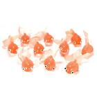 Lot Of 10 Plastic Goldfish Small Soft Rubber Floating Gold Fish Toy Orange Craft