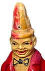 Vintage Lg  Viscoloid Celluloid Clown Setting In Egg Raddle W  Umbrella  6 1 2 t