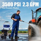 Efurden 3500 Psi Gas Pressure Washer 4 Nozzles Gas Powered Washer 2 3 Gpm 212cc