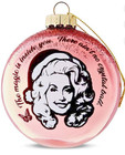 Dolly Parton Glass Christmas Tree Ornament Holiday Decoration Pink Glitter