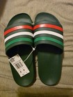 Adidas Adilette Aqua Men   s Slide Sandals Green red white black Striped Us 9