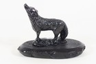 Wolf Howling Sculpture On Base Anthracite Coal Art Pennsylvania Hard Coal
