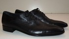 Vtg Unworn Georgio Armani Black Leather Cap Toed Dress Shoes Sz 43 Pointy Toe Y2