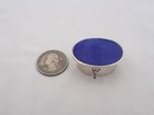 Estate Sterling Silver Taxco Blue Enamel Pill Box Pd-12