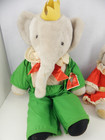 Vintage 19  Babar And Queen Celeste Plush Dolls Made By Eden