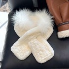 Men s Real Rex Rabbit Fur Scarf Fox Neckerchief Winter Warm Muffler Wraps Black