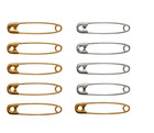 10 Piece 3 Inch Jumbo Stainless Steel Safety Pins Gold Silver Mix Blanket Pins