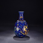 Ming Dynasty Sanglan Glazed Wucai Flask With Cloud Dragon Pattern