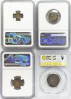 1660 -1662 Silver Great Britain King Charles Ii Maundy Set Ngc Pcgs Au 58- Ms 64