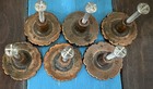 6 Vintage Ajax Floral Brass Or Copper Furniture Drawer Pulls Knobs French