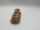 Vintage Gold Tone Lipstick Holder 4 Slot Ornate Vanity Organizer 4 Inch