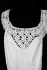 Antique French Antique Edwardian Cotton Night Gown Crochet Trim Large Exc Cond