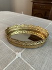 Vintage Vanity Mirror Tray 24k Gold Plated  Mcm