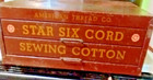 Antique 1900 samerican Thread Co 16x14x6 Metal 2 Drawer Box For Spools Of Thread