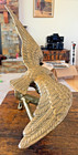 Vintage Solid Brass American Bald Eagle Perch On Branch Statue 13    Wingspan See