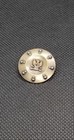 Large Antique Solid Brass Round Button Eagle Crest Relief Texture Circle  40
