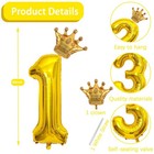40 Inch Gold Number Balloon 1 With Crown For Birthday Party Decorations