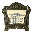 Antique Jennings Brothers Brass Scrolled Perpetual Table Calendar