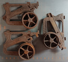  3  Antique Ives Cast Iron Sliding Pocket Door Hanger Rollers   for Parts Only  