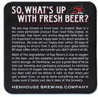 Henhouse Brewing Co  Beer Coaster  Santa Rosa Ca