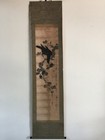 I0002 Japanese Vintage Hanging Scroll Kakejiku Hand Paint Paper Crow Persimmon