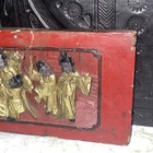 Antique Oriental Wood-carved Panel  13 5x6