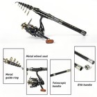 Carbon Fiber Telescopic Fishing Rod Pole Reel Bag Combo Sea Saltwater Freshwater