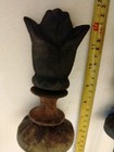 2 Vintage Victorian Cast Iron Finial Fence Post Grave Gate