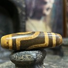 Ancient Tibetan Dzi Beads Old Agate 2 Eyes Amulet Pendant 42  12mm  6072