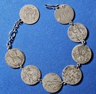 1800 s Love Token Seated Liberty Dime Bracelet 7  Eight  8  Silver Tokens