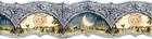 Designer Fairy Tales Roman Numeric Poem Sun Moon Celestial Wallpaper Border Blue