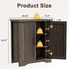 Fluted Buffet Cabinet With Storage Accent Sideboard modern Credenza With 2 Doors