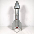 Rocket Mechanical Coin Bank Guided Missile Astro Mfg Berzac 1957 Working