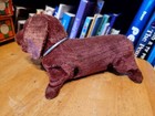 Vintage 1950s Furry Felt Wind Up Daschund Dog Made In  Japan