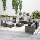 All Weather Outdoor Conversation Set Wicker Rattan Sofa Patio Sectional Sofa