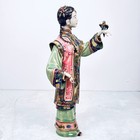 Vintage 11  Chinese Wucai Porcelain Shiwan Imperial Lady Holding Bird Flawed