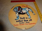 Vintage  Mack    trucks Buses Gasoline Diesel 11 3 4  Porcelain Metal Oil Dog Sign