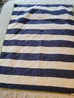 Pottery Barn Kids Alligator Quilt Blanket Blue White Stripe Crib Toddler 32x46