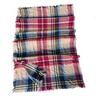 Oversized Plaid Blanket Scarf In 100  Acrylic Tartan Plaid Fringe Shawl Knit