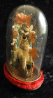 Antique 18th   19th Century Monastery Work  Glass Cover Bread Dough Black Mary